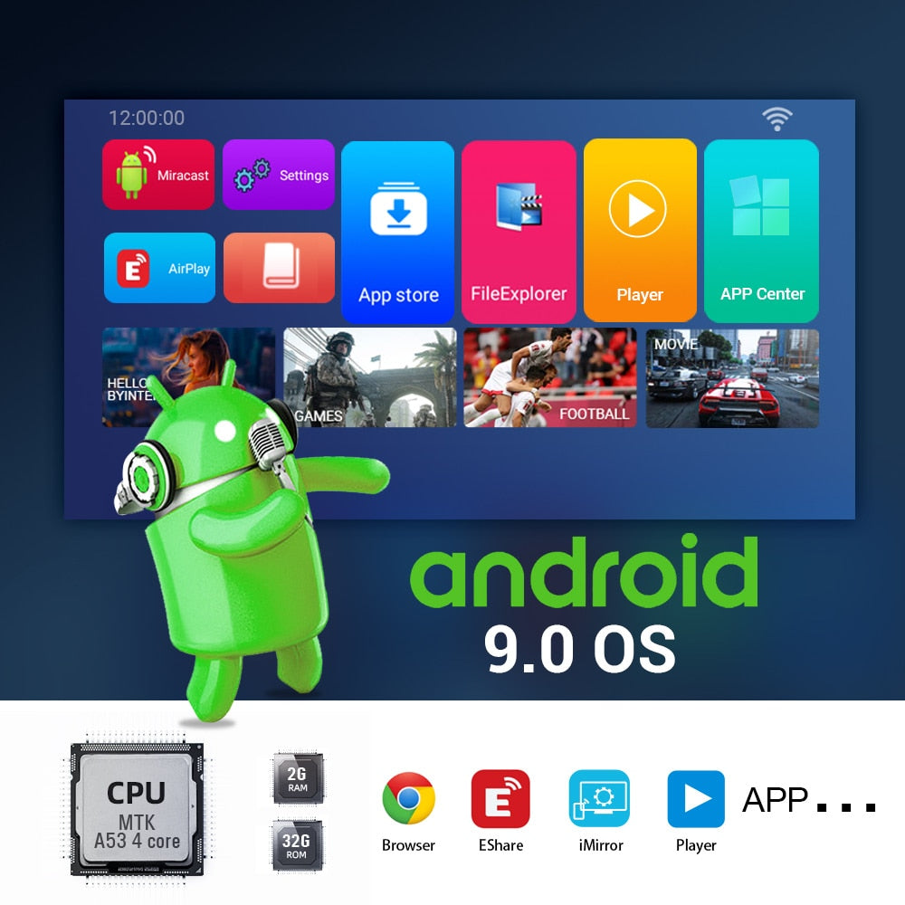 4k Projector BYINTEK™ U30 Compact Edition + Vevor screen projector ( Bundle )