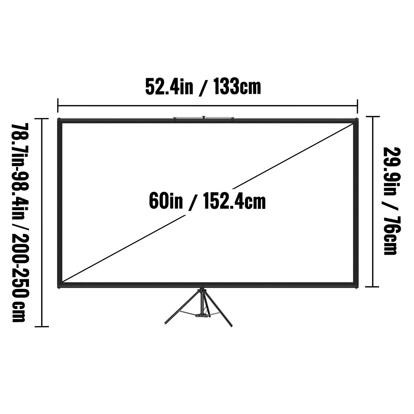 SucceBuy Tripod Projector Screen – 60 to 110 inch