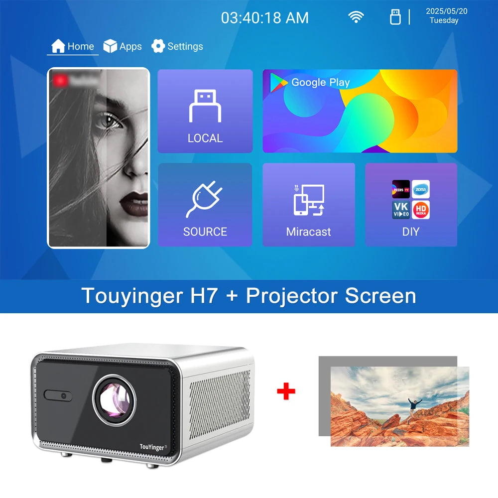 Touyinger H7 Plus β Full HD 1080P Outdoor Projector