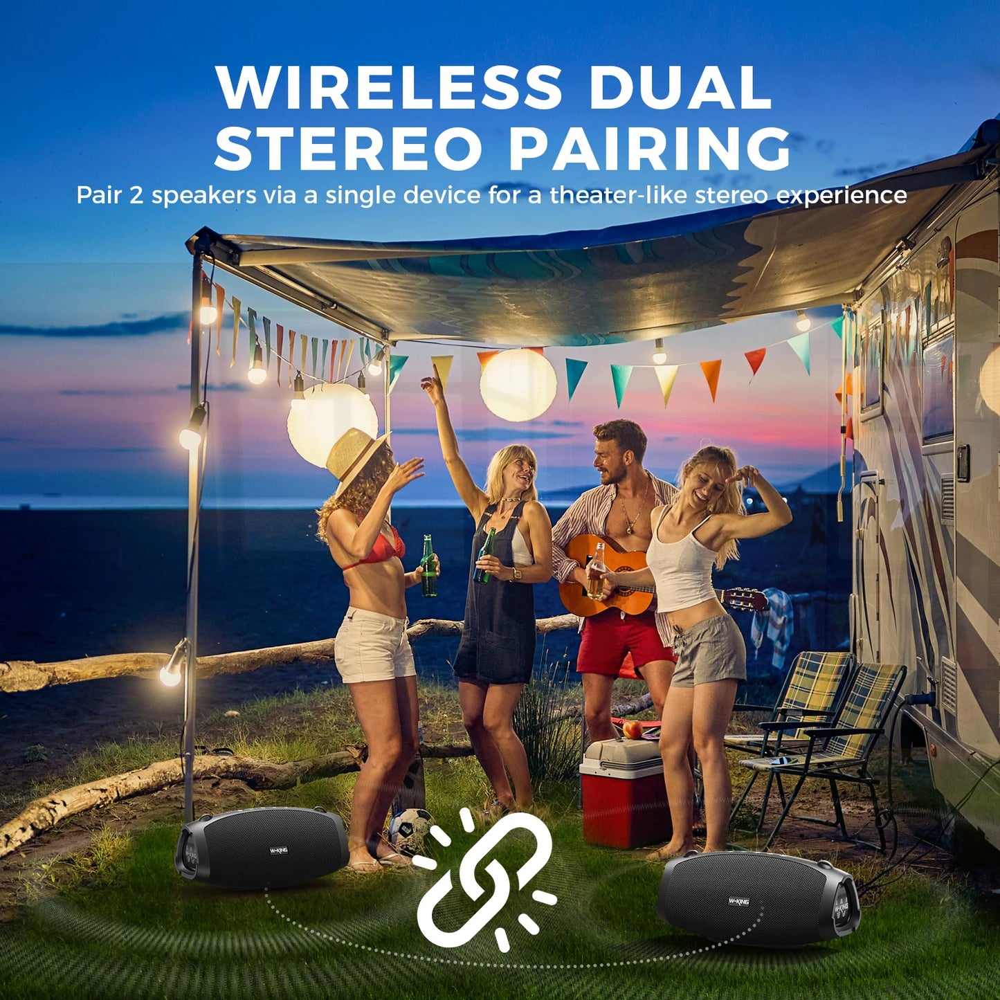 W-KING 70W β Portable Speaker + Wireless Mic