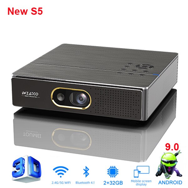 Home Theater MINI Beamer WZATCO S5 "Edition Titanium" Projector /4K/DLP