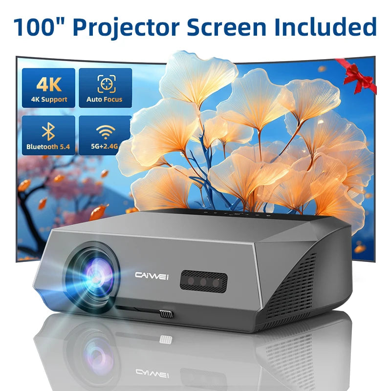 CAIWEI 4K Beam Projector – 3500 ANSI, Auto Focus