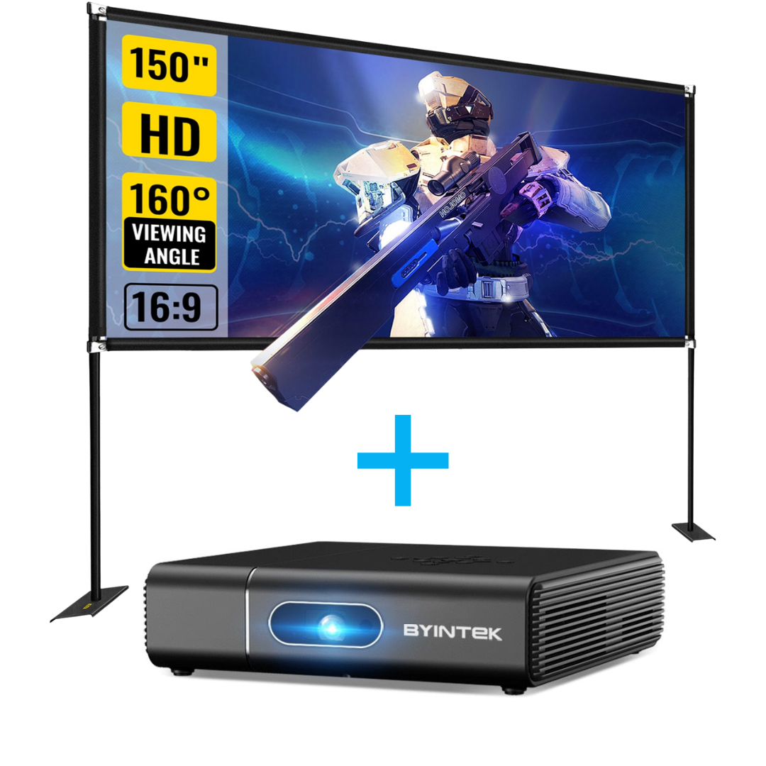 4k Projector BYINTEK™ U30 Compact Edition + Vevor screen projector ( Bundle )