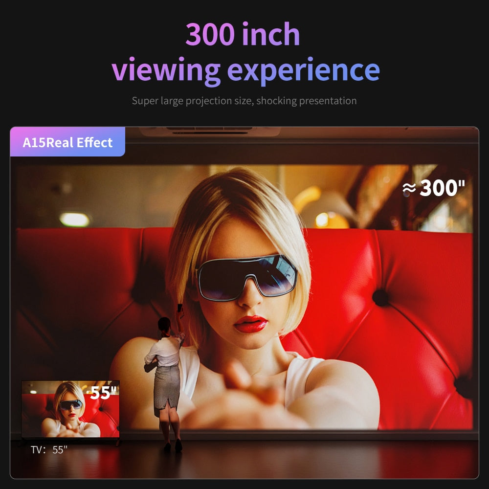 EUG™ A15+ Ultra Bright LED 4k Projector