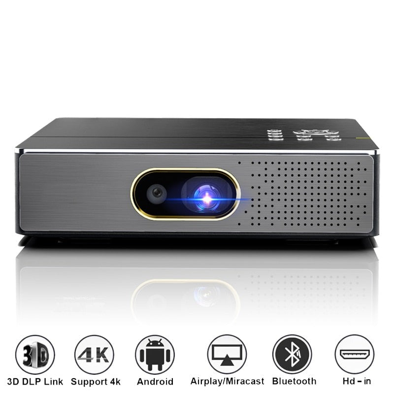 Home Theater MINI Beamer WZATCO S5 "Edition Titanium" Projector /4K/DLP