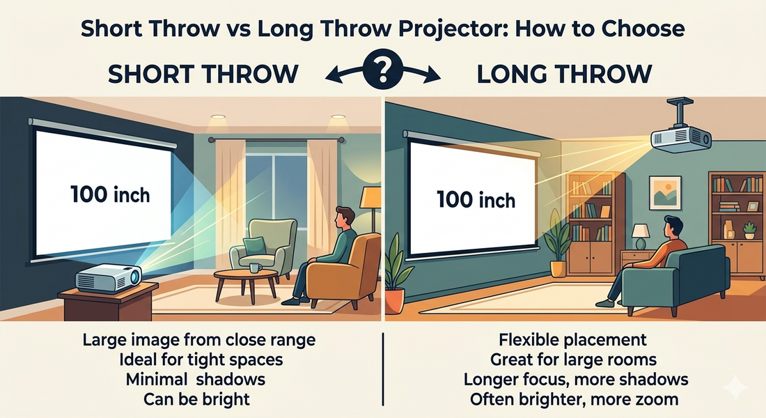 Short Throw vs Long Throw Projector: How to Choose