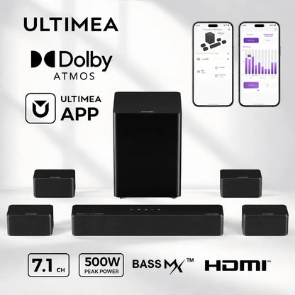 ULTIMEA 500W 7.1 Dolby Atmos – Sub + 2 Surrounds