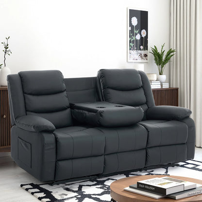 KORSER 3-Seater Reclining Couch – Cup Holders, USB