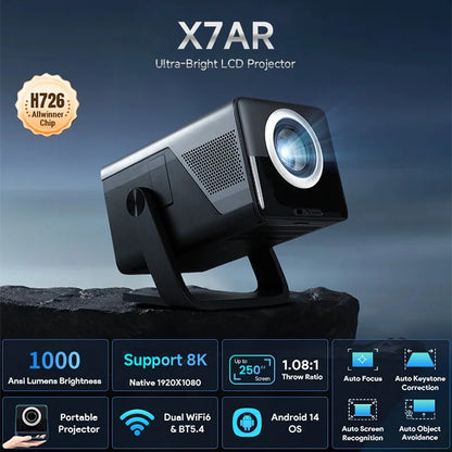 X7 AI Smart Projector – Android 14, 8K, 1000 ANSI