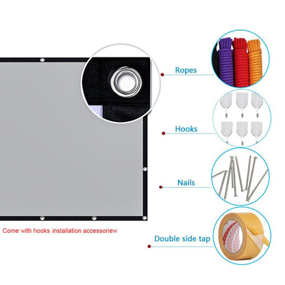 Projector screen Anti-Light Curtain 16:9 + Mini Projector BYINTEK™ R15 Shadow Version (Bundle)