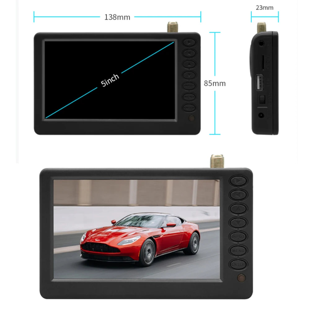 LEADSTAR D5 – 5" Mini TV, Rechargeable, Pocket