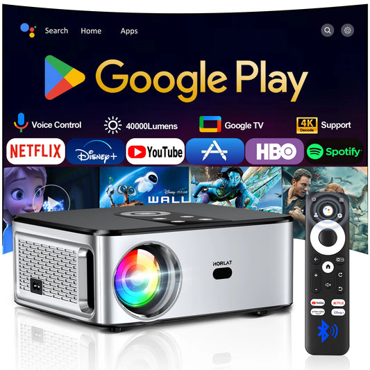 HORLAT Google TV Projector – 2000 ANSI, Auto Focus