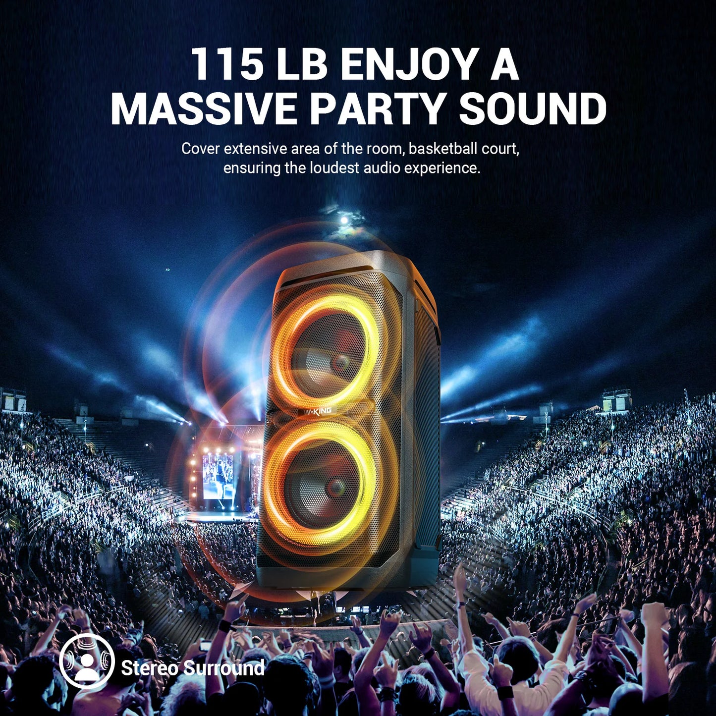 W-KING 100W – IPX6 Party Boombox, BT5.3