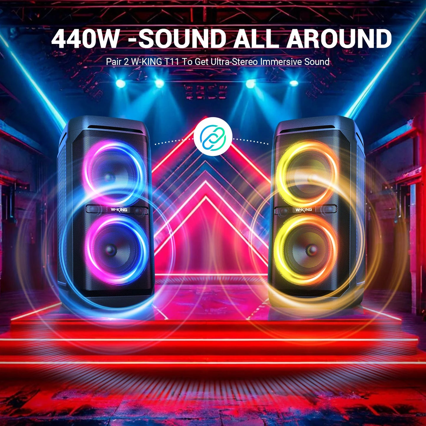 W-KING 100W – IPX6 Party Boombox, BT5.3