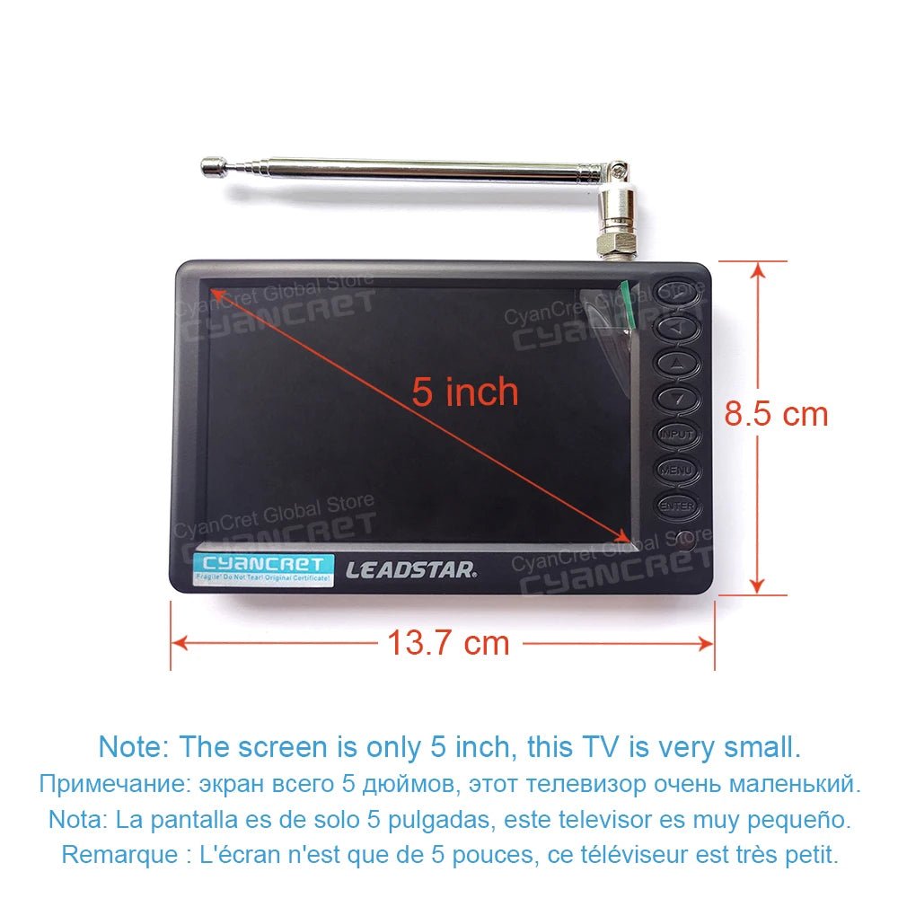 LEADSTAR D5 – 5" Pocket TV, Multi-Standard