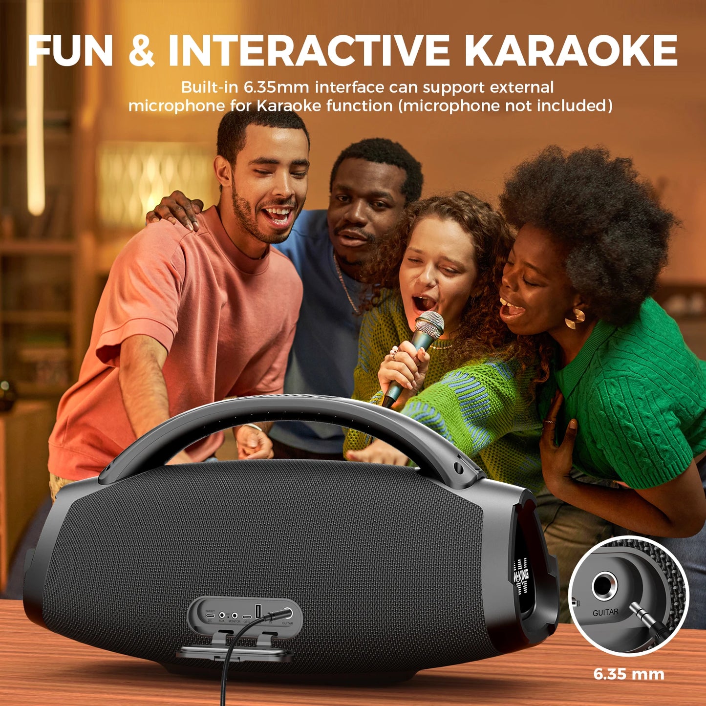 W-KING 200W – Massive Bass Party Boombox, IPX6