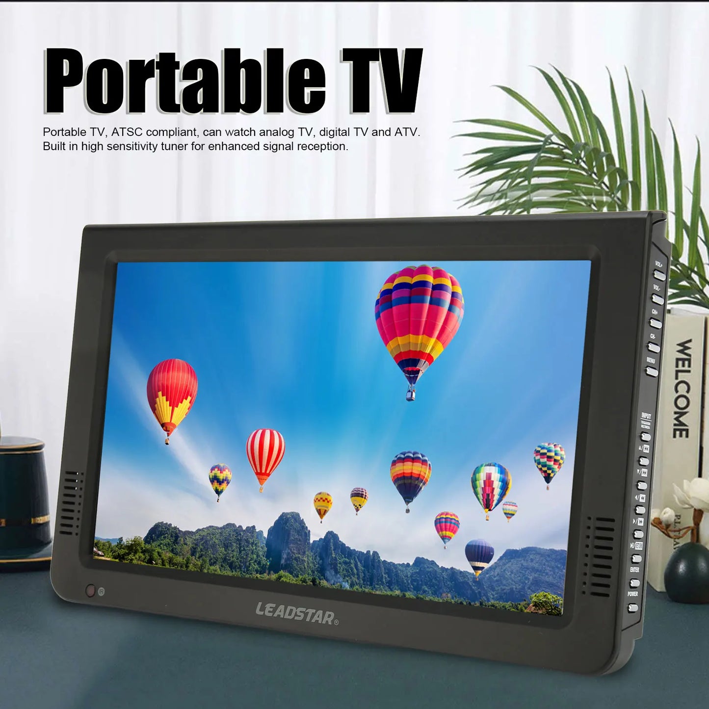 10" Portable TV – High Sensitivity Tuner, ATSC