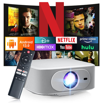 Salange 1080P Projector – Android 13, 4K, Auto Keystone