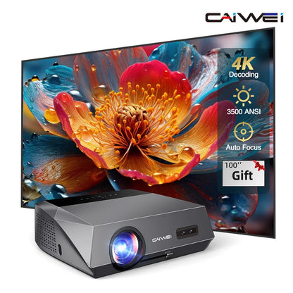 CAIWEI 4K Beam Projector – 3500 ANSI, Auto Focus