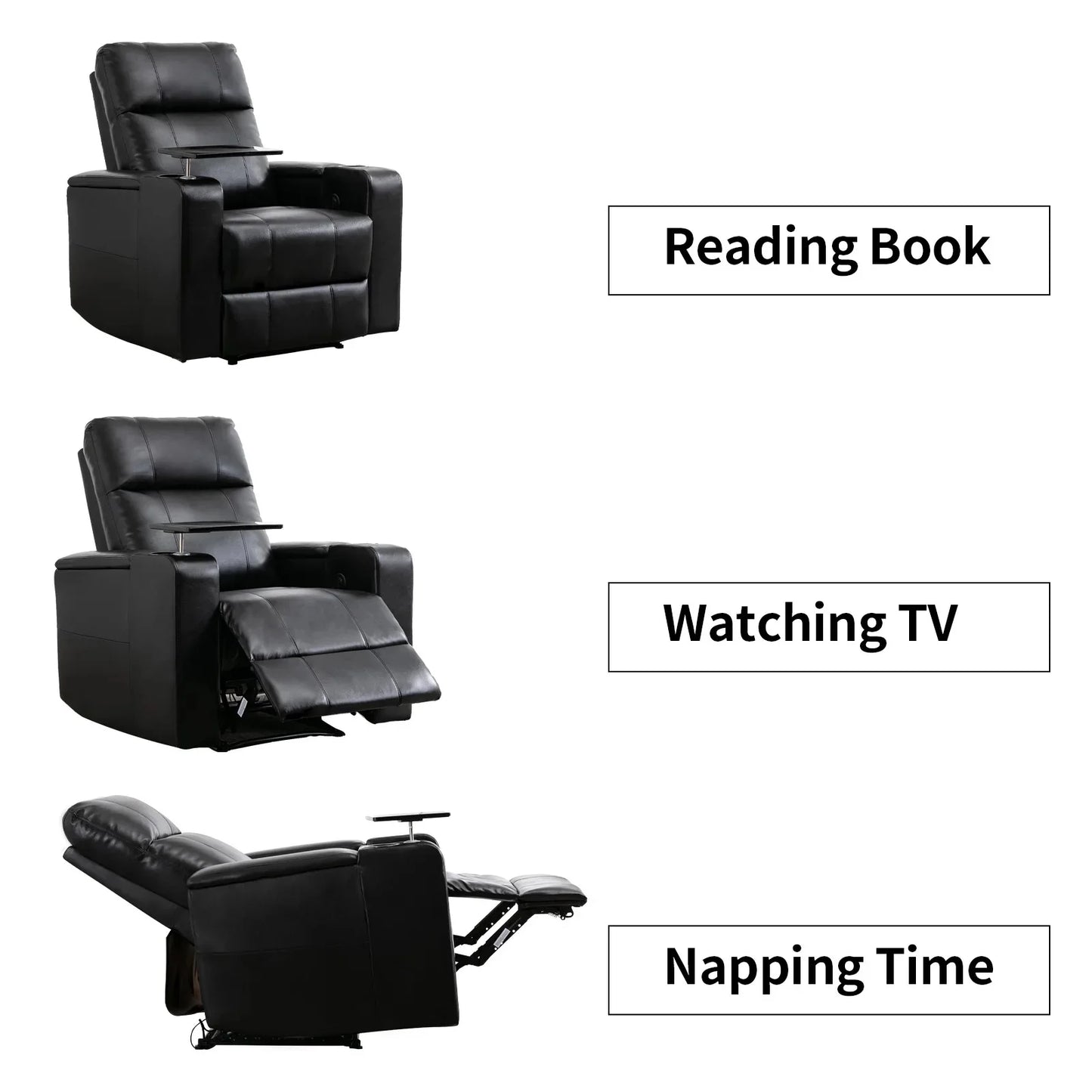 EBELLO Electric Recliner – Home Theater, Leather