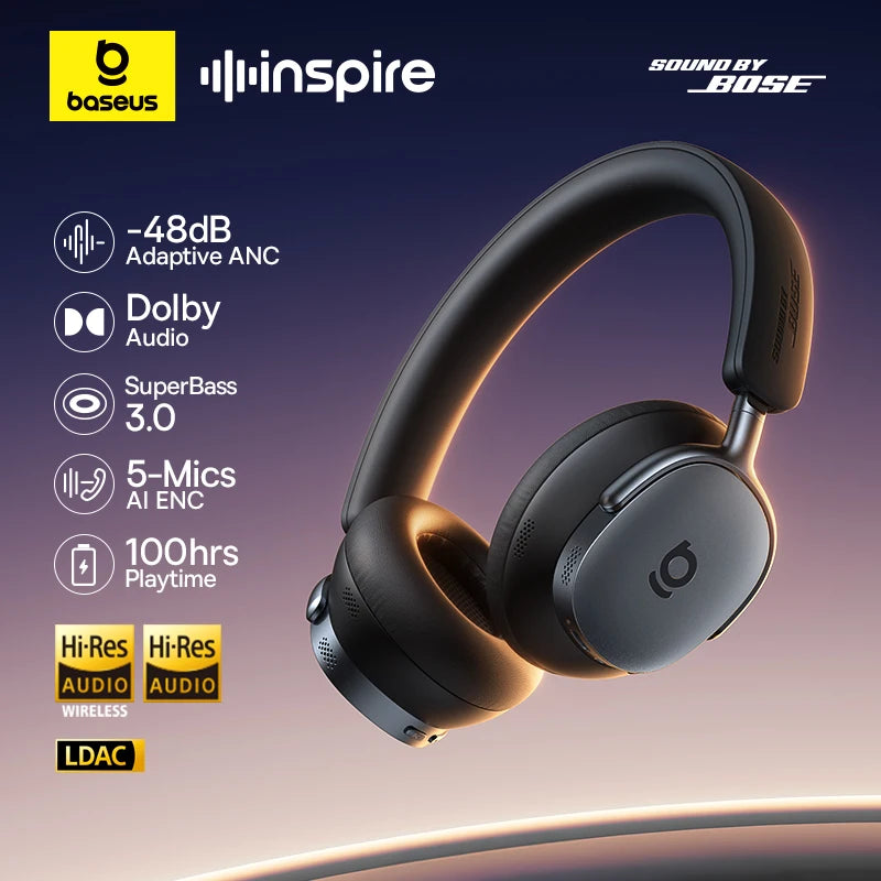 Baseus XH1 by Bose – ANC, BT6.1, 48dB, 100h