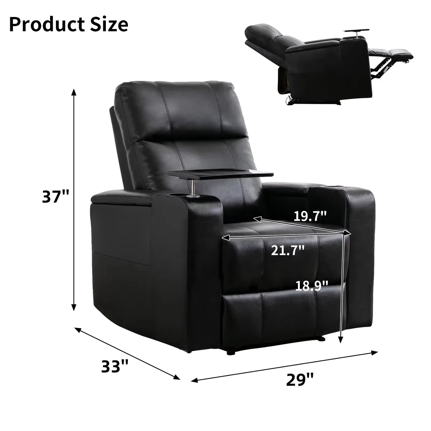 EBELLO Electric Recliner – Home Theater, Leather