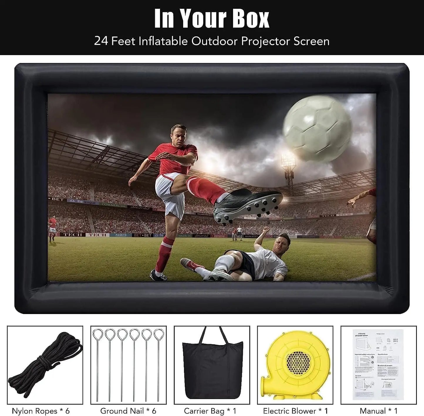 24 FT Inflatable Screen – Front/Rear, Blower Included