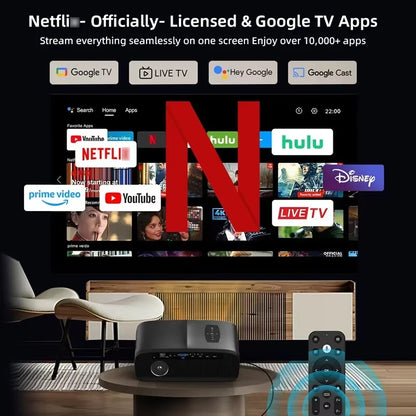 3500 ANSI Google TV Projector – Netflix, Auto Focus