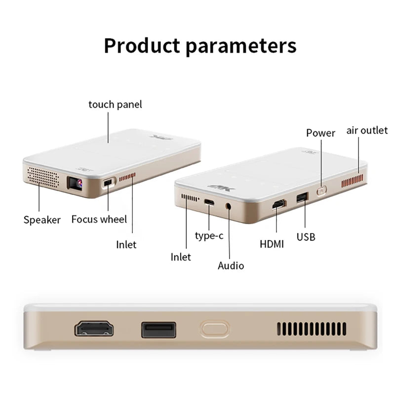 Smartldea Mini DLP 4K – Android 13, Pocket Size