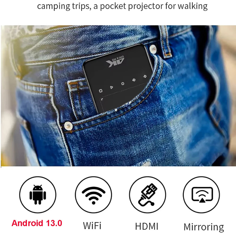 Smartldea Mini DLP 4K – Android 13, Pocket Size