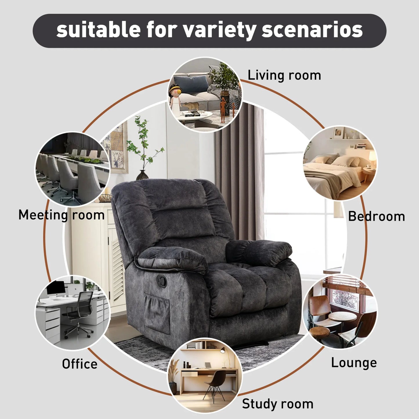 EBELLO Manual Massage Sofa – Heating, Fabric