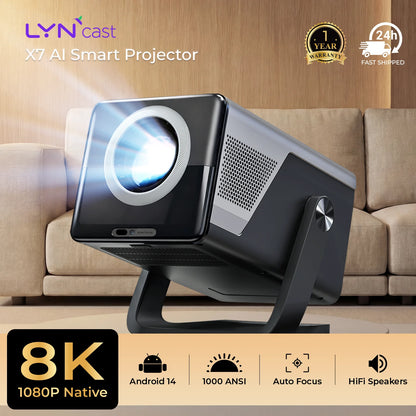 X7 Smart Projector – 1000 ANSI, Android 14, Netflix