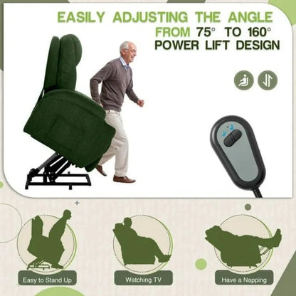 Electric Power Lift Recliner – Massage, Corduroy