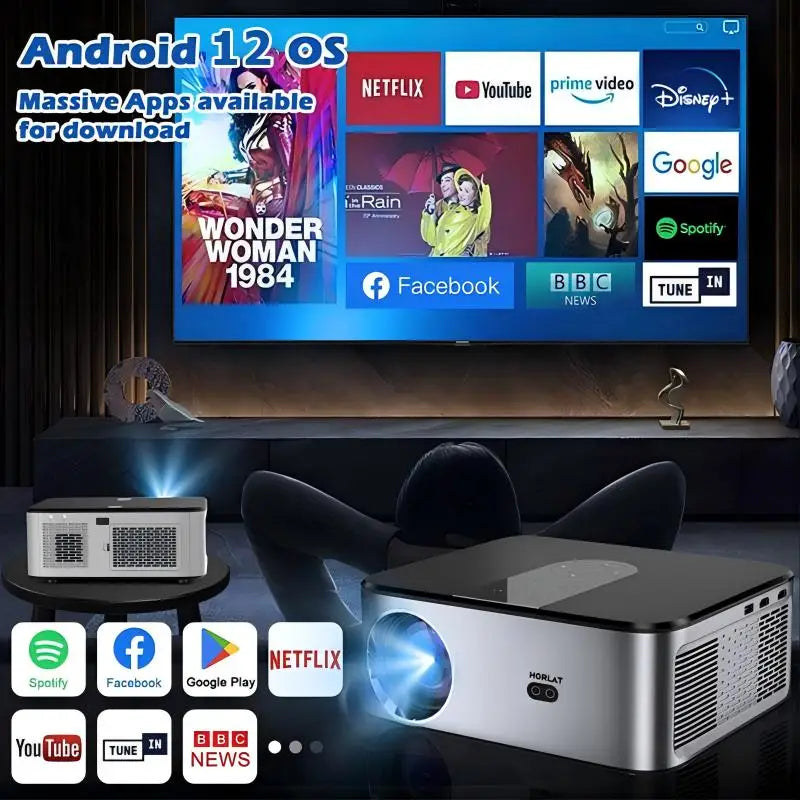 HORLAT T3N – 4K Projector, Android 12, 5G WiFi