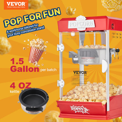 SucceBuy 4oz Popcorn – Compact Commercial, Red