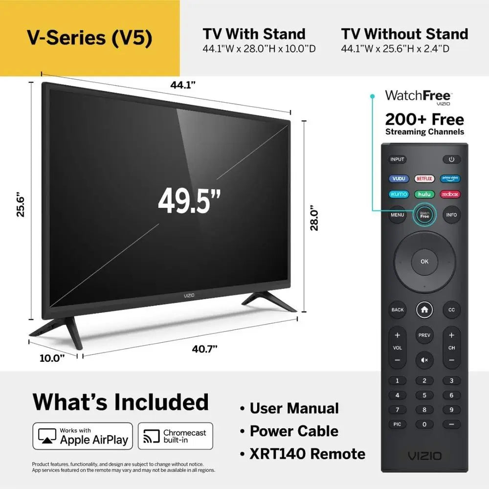 50" 4K Smart TV – AirPlay, Chromecast Built-In