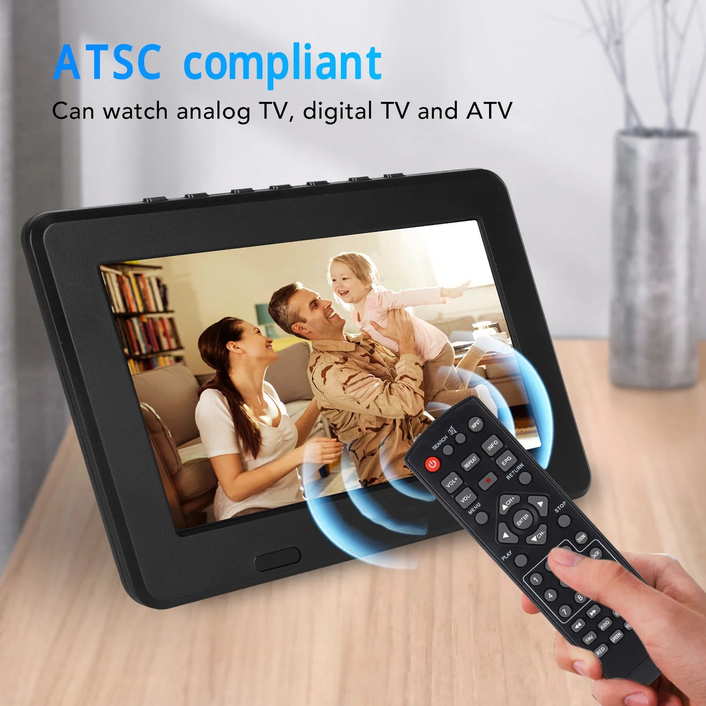 Portable 7" LED Digital TV – ATSC, USB Storage