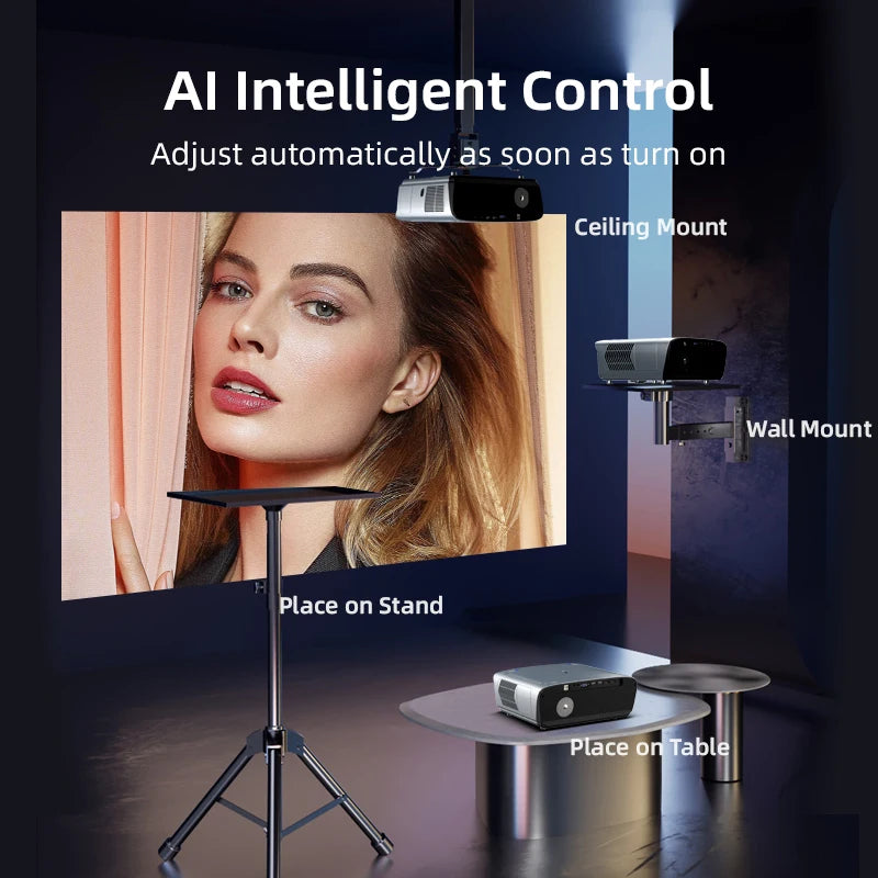 4K Projector with Android TV, Netflix, Dolby Audio, Dust-Proof