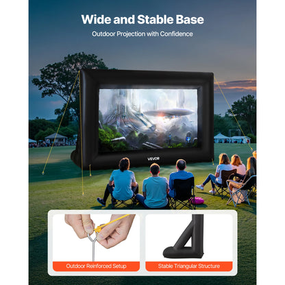 SucceBuy Inflatable Screen – 14 to 20 FT, 120W Blower