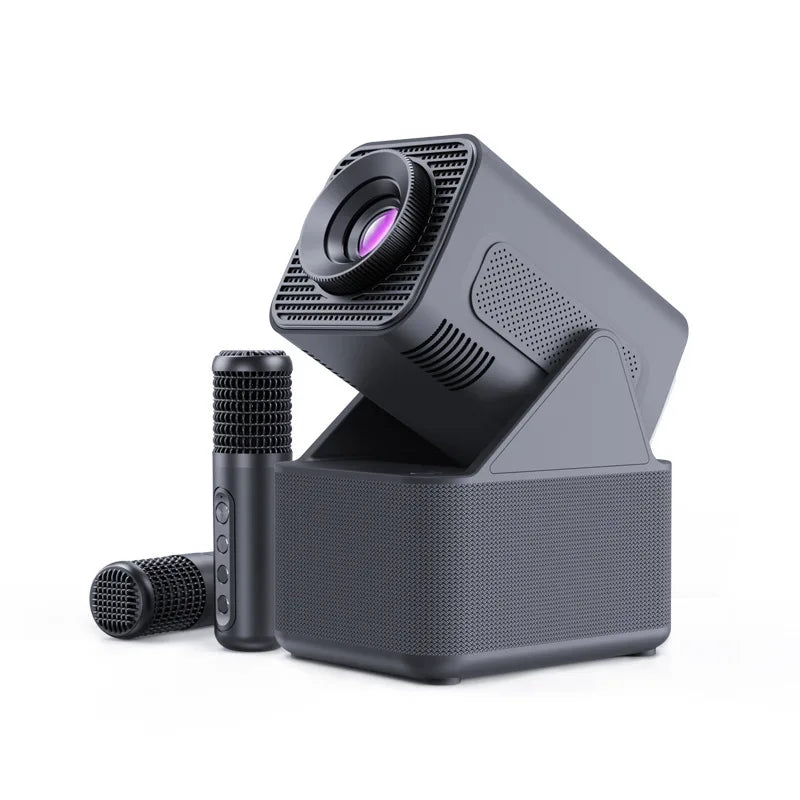 Mini Karaoke Projector – Dual Mic, Outdoor Theater