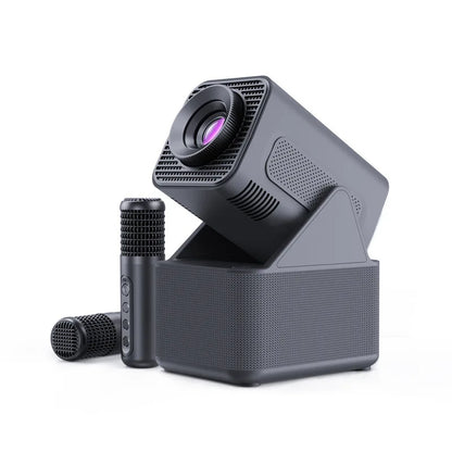 Mini Karaoke Projector – Dual Mic, Outdoor Theater