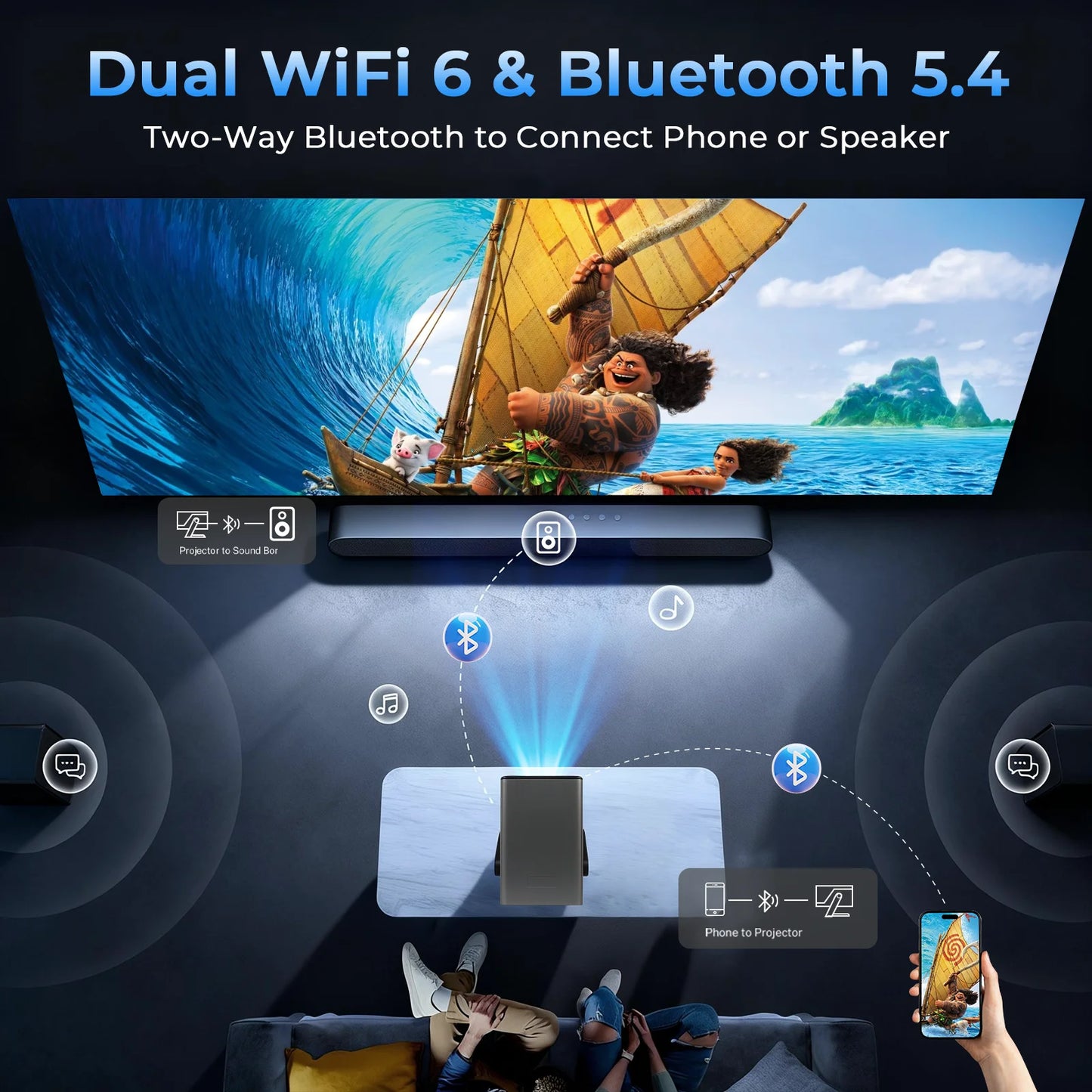 Lyncast 8K – 2000 ANSI, Auto Focus, 5W Speaker