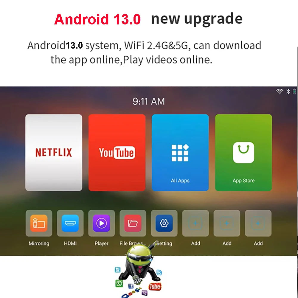 Smartldea Mini DLP 4K – Android 13, Pocket Size