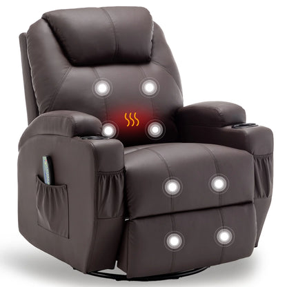 KORSER Recliner – Massage, Heat, 360° Swivel
