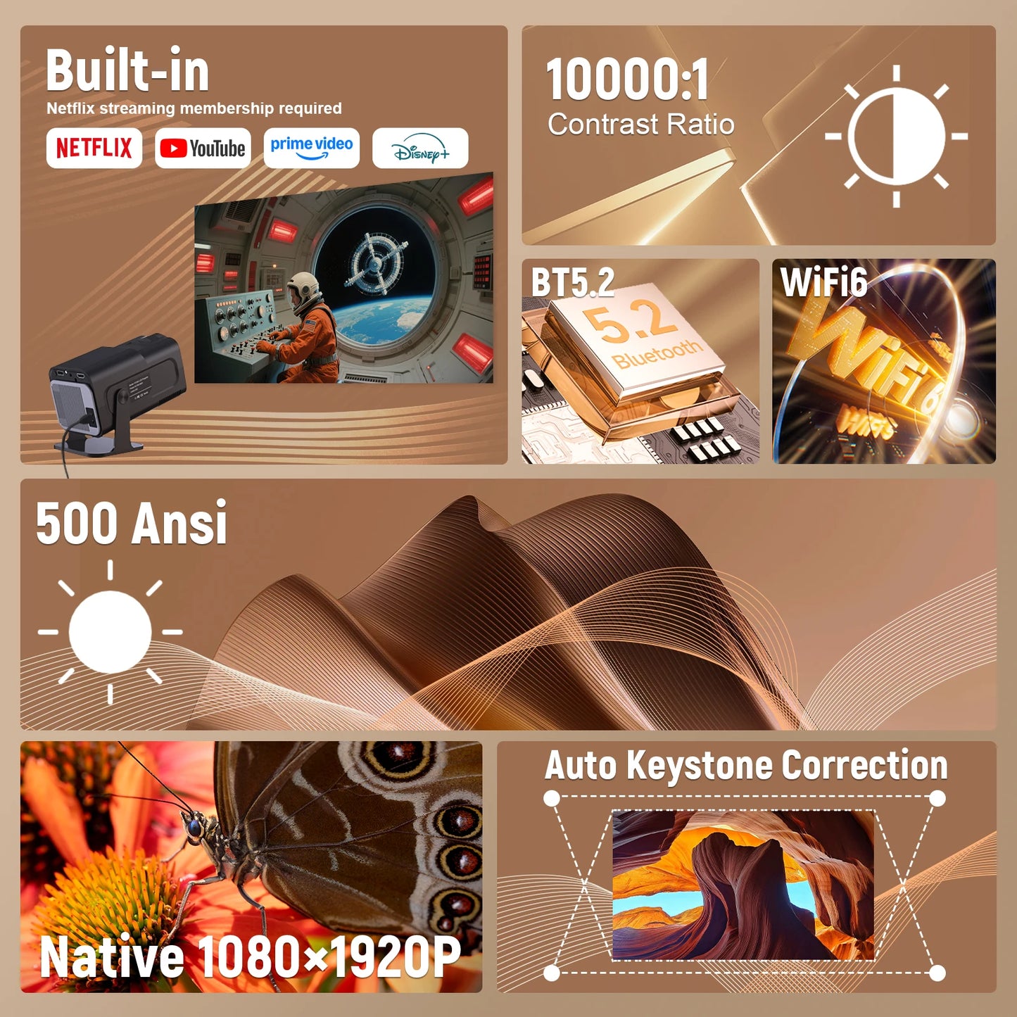 Velec HY320 NTV – 500 ANSI, Android 13, WiFi 6