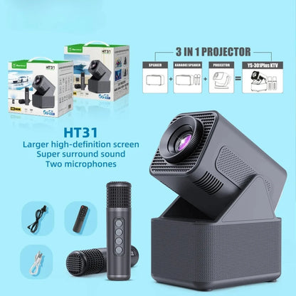 Mini Karaoke Projector – Dual Mic, Outdoor Theater