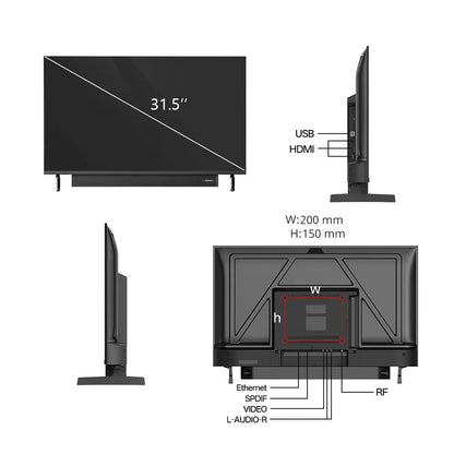 KONKA 32" Smart TV – Tizen OS, 30W Soundbar, HDR10