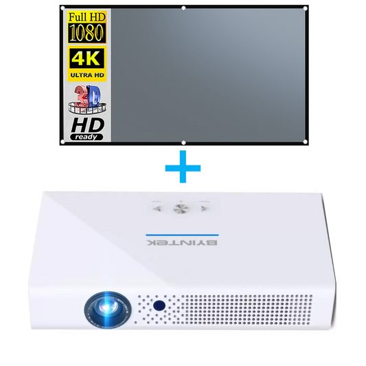 4k and compact Projector BYINTEK R19 Version 2023 + Projector screen Anti-Light Curtain (bundle)
