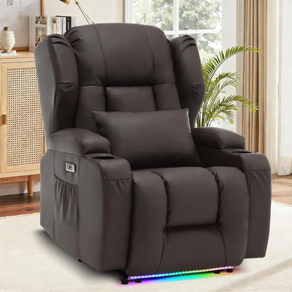 Power Reclining Sofa – Massage, Heat, LED, USB