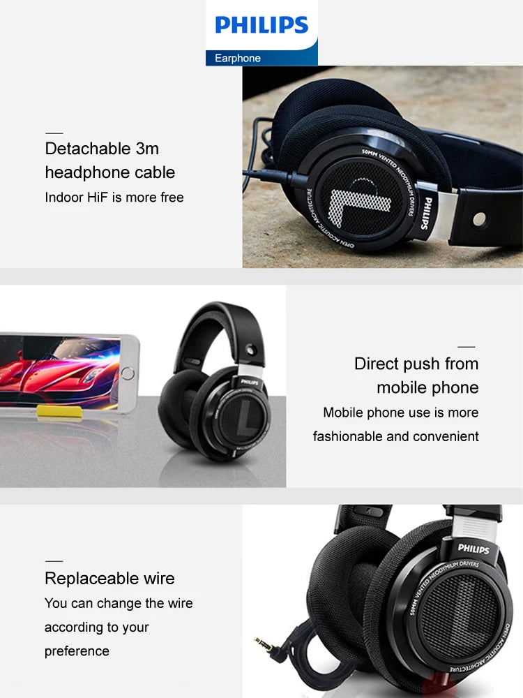Philips SHP9500 – HiFi Wired, HD Mic, Open Back